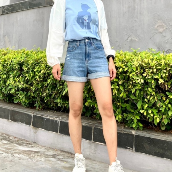 UNIQLO HIGH RISE DENIM SHORTS - 25 - Picture 1 of 11
